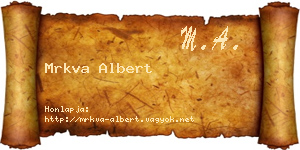Mrkva Albert névjegykártya